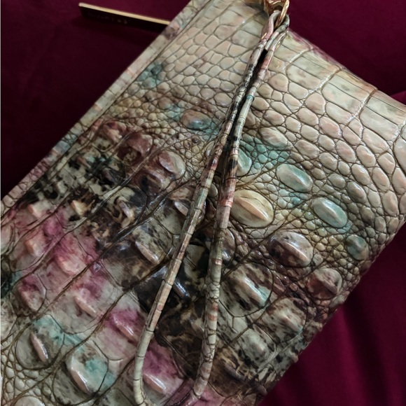 Brahmin Tan and Pink Crocodile Embossed Clutch - Picture 3 of 5